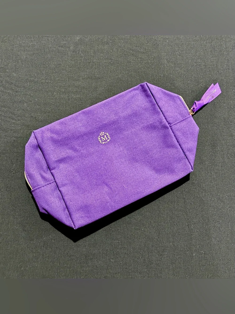 Molinard Parfums Purple Cosmetic Bag with Gold Crest